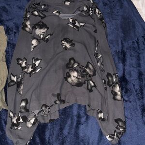Alfani Gray Floral Blouse